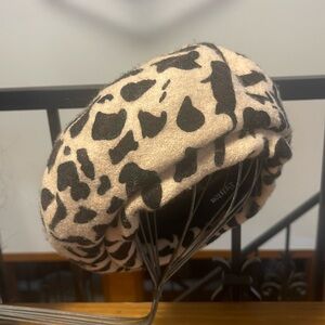 Brixton 100% Wool Animal Print Beret/Tam M